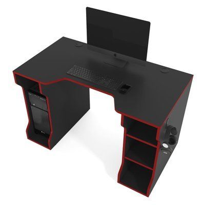 Геймерський стіл "TRON-4" 120х65х75 см. Чорний/Червоний ЗС-2386 фото