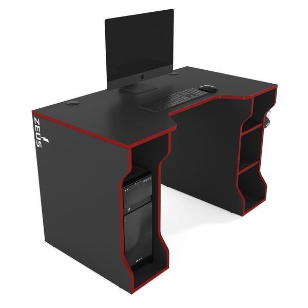 Геймерський стіл "TRON-4" 120х65х75 см. Чорний/Червоний ЗС-2386 фото