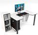 Стіл геймерський "GAMER-4" 120х80х75 см. + Стелаж 32х30х92 см. Білий/Чорний ЗС-2237 фото 1