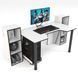 Геймерський стіл "GAMER-5" 120х80х75 см. + 2 Стелажа 32х30х92 см. Білий/Чорний ЗС-2337 фото 1
