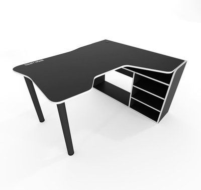 Стол геймерский "Kano" 120х140х75 см. Черный/Белый ЗС-2477 фото