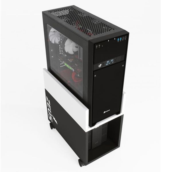 Підставка для системного блоку "Comp-2" 55х30х53 см. Чорний/Білий ЗС-2725 фото