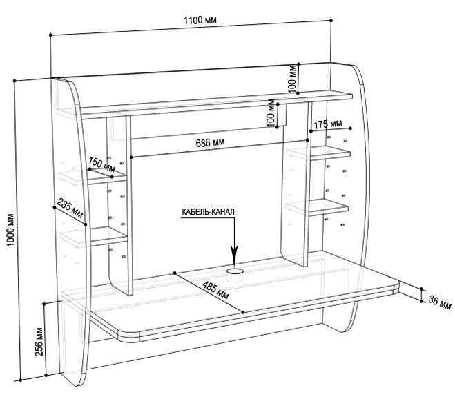 Стол компьютерный "AirTable-I WT" 110х49х100 см. Белый ЗС-2511 фото