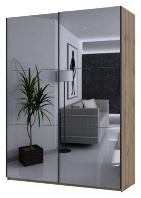 Шафа-купе "G-Caiser" 180х60х240 см. 2 дзеркала/3 частини, Тахо ДР-1554 фото