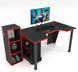 Стіл геймерський "GAMER-4" 120х80х75 см. + Стелаж 32х30х92 см. Чорний/Червоний ЗС-2242 фото 1