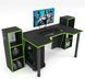 Стіл геймерський "GAMER-5" 120х80х75 см. + 2 Стелажа 32х30х92 см. Чорний/Лайм ЗС-2339 фото 2