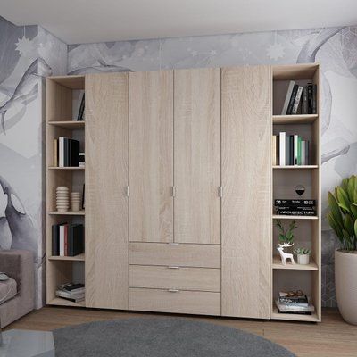 Комплект шкафов "Гелар + 2 Этажерки" 231х50х203 см. 4 ДСП, Дуб сонома ДР-1753 фото