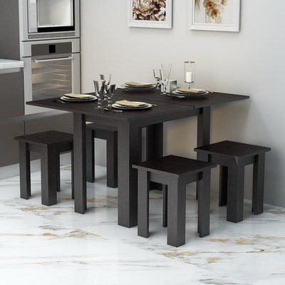 Стол + 4 табуретки "Завтрак" 120х90х75 см. Венге ГС-0325 фото