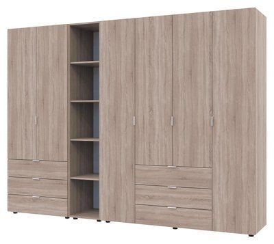 Комплект шкафов "Гелар + Этажерка" 271х50х203 см. 2+4 ДСП, Дуб сонома ДР-1765 фото
