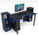 Геймерський стіл "GAMER-5" 120х80х75 см. + 2 Стелажа 32х30х92 см. Чорний/Синій ЗС-2341 фото 1