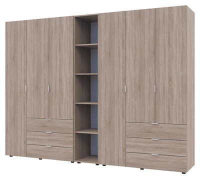 Комплект шкафов "Гелар + Этажерка" 271х50х203 см. 3+3 ДСП, Дуб сонома ДР-1769 фото