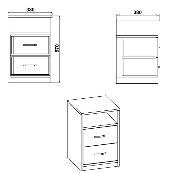 Тумба прикроватная ПКТ-2, 38х38х57 см. Цвет на выбор КТ-3655 фото