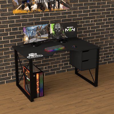 Геймерский стол "Rasin LOFT-19" 140х80х75 см. Черный ТС-7530 фото