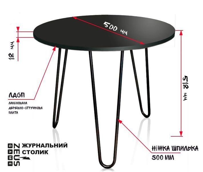 Журнальний столик "Depul" 50х50х52 см. з фотодруком у стилі поп-арт ЗС-2546 фото