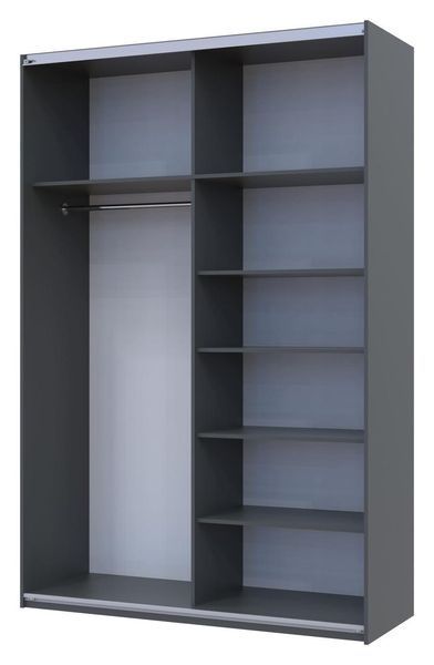 Шафа-купе "G-Caiser" 160х60х240 см. 2 ДСП/3 частини, Графіт/Графіт ДР-1504 фото