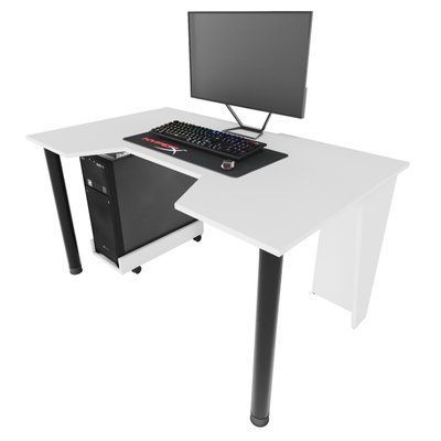 Геймерський стіл "GAMER-2" 135х80х75 см. Білий ЗС-2221 фото