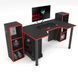 Стіл геймерський "GAMER-5" 120х80х75 см. + 2 Стелажа 32х30х92 см. Чорний/Червоний ЗС-2342 фото 2