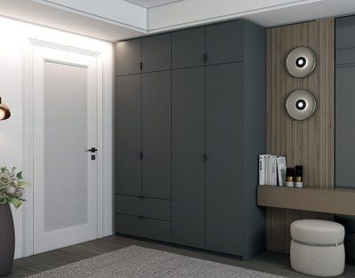 Шкаф для одежды "Лукас" 180х50х240 см. Графит ДР-1649 фото