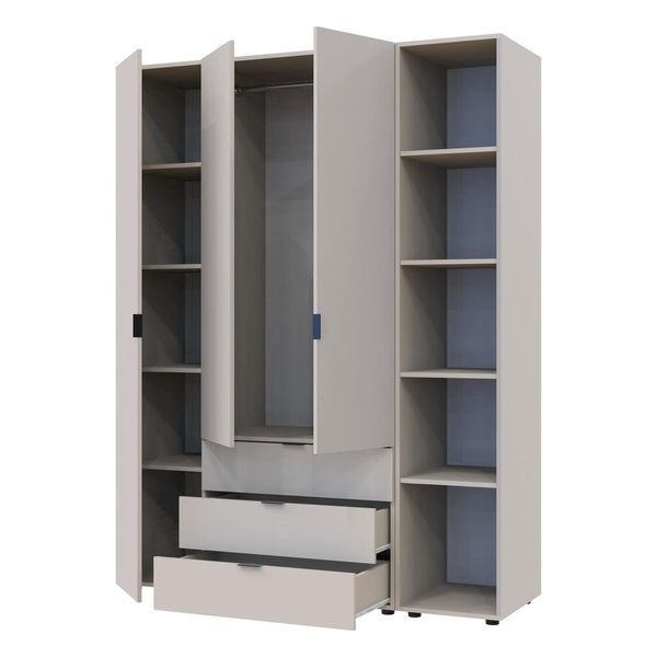 Комплект шкафов "Гелар + Этажерка" 154х50х203 см. 3 ДСП, Кашемир ДР-1742 фото