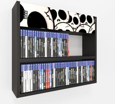 Полиця настінна PlayBox (Scull) 64х14х53 см. Чорна ЗС-2656 фото