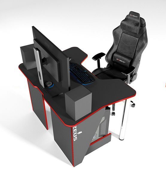 Стол геймерский "Igrok-3" 140х92х75 см. Черный/Красный ЗС-2250 фото