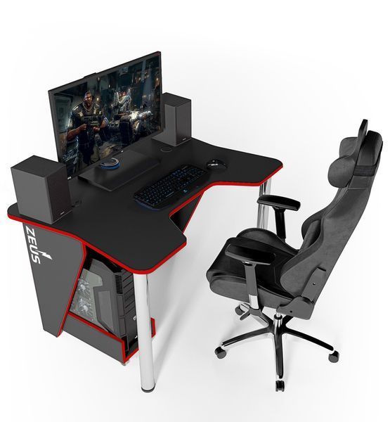 Стол геймерский "Igrok-3" 140х92х75 см. Черный/Красный ЗС-2250 фото