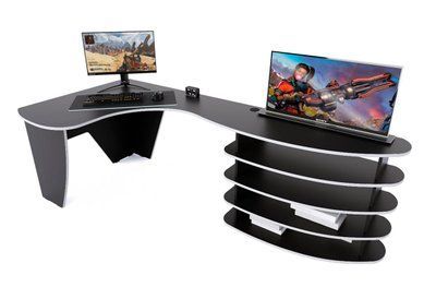 Геймерський стіл "PlaySet" 240х110х80 см. Чорний/Білий, PS-400 ЗС-2203 фото