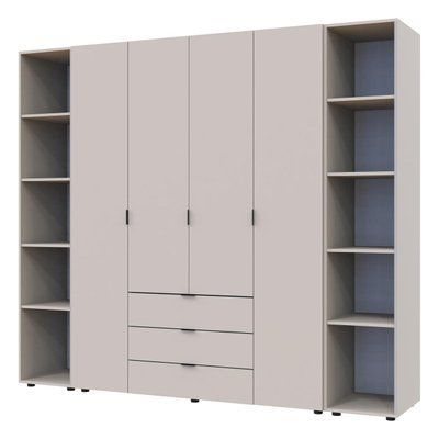 Комплект шкафов "Гелар + 2 Этажерки" 231х50х203 см. 4 ДСП, Кашемир ДР-1754 фото