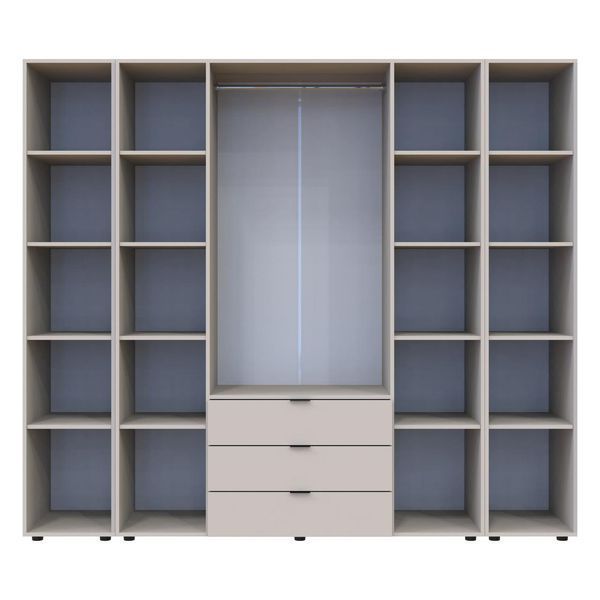 Комплект шаф "Гелар + 2 Етажерки" 231х50х203 см. 4 ДСП, Кашемір ДР-1754 фото