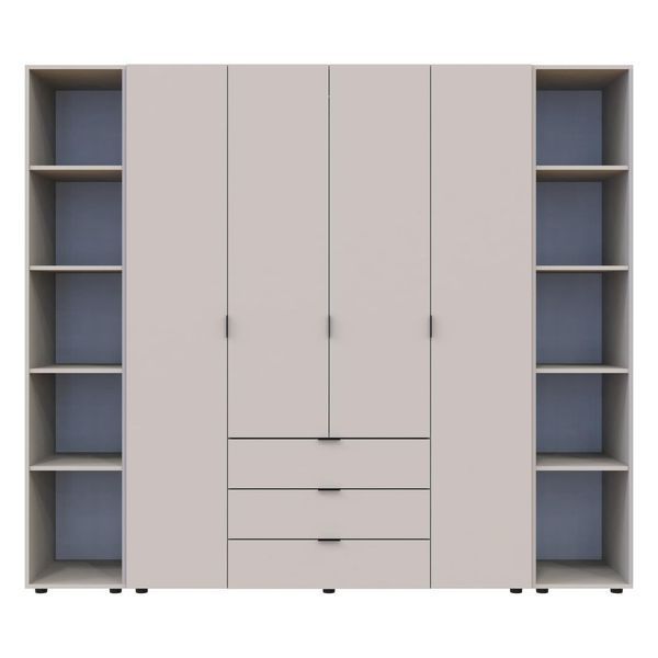 Комплект шаф "Гелар + 2 Етажерки" 231х50х203 см. 4 ДСП, Кашемір ДР-1754 фото