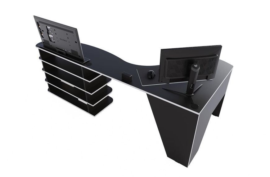Геймерський стіл "PlaySet" 240х110х80 см. Чорний/Білий, PS-400 ЗС-2203 фото