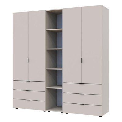 Комплект шкафов "Гелар + Этажерка" 193х50х203 см. 2+2 ДСП, Кашемир ДР-1758 фото