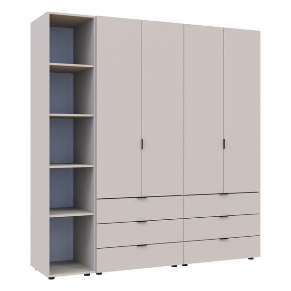 Комплект шкафов "Гелар + Этажерка" 193х50х203 см. 2+2 ДСП, Кашемир ДР-1758 фото