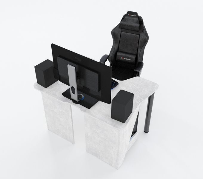 Геймерський стіл "Igrok-3" 140х92х75 см. Бетон ЗС-2244 фото