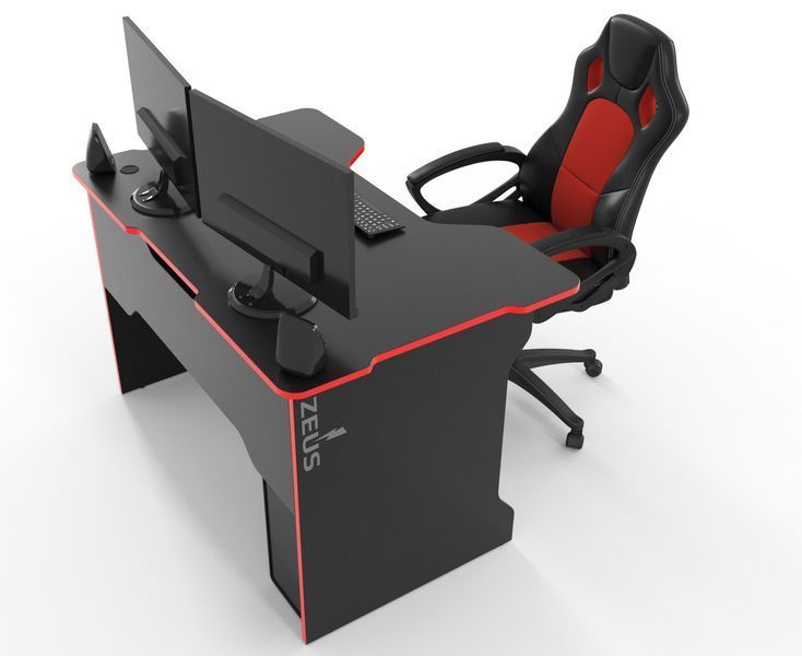 Геймерський стіл "TRON" 120х80 см. Чорний/Червоний ЗС-2363 фото