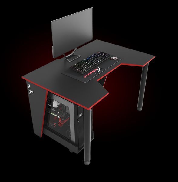 Геймерський стіл "GAMER-1" 120х80х75 см. Чорний/Червоний ЗС-2219 фото