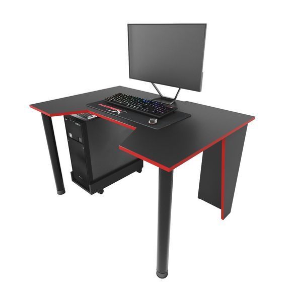 Геймерський стіл "GAMER-1" 120х80х75 см. Чорний/Червоний ЗС-2219 фото