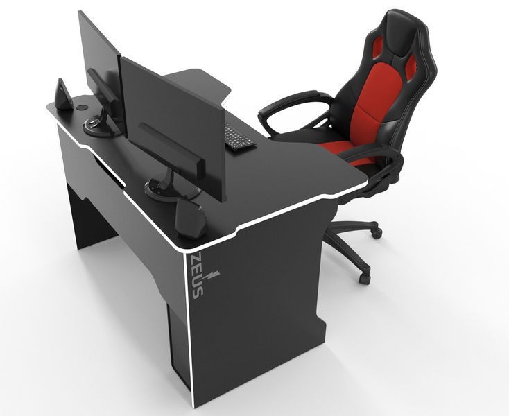 Геймерський стіл "TRON" 120х80 см. Чорний/Білий ЗС-2366 фото