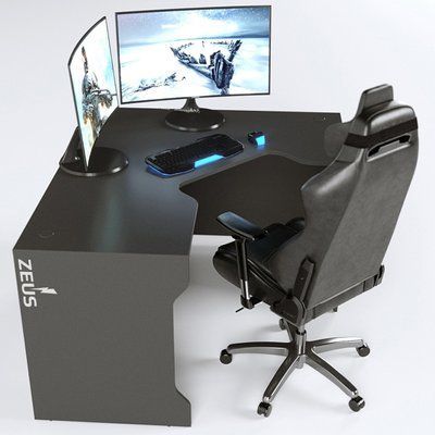Геймерський стіл кутовий "TRON-2" 180х120 см. Чорний ЗС-2374 фото