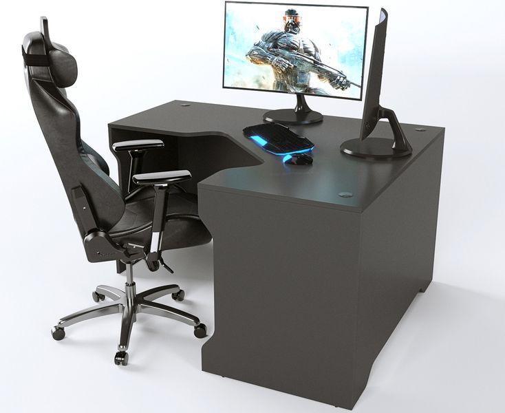 Геймерський стіл кутовий "TRON-2" 180х120 см. Чорний ЗС-2374 фото