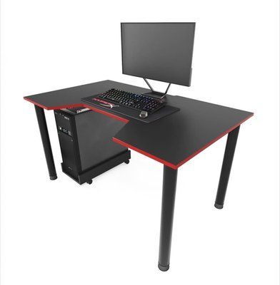 Геймерський стіл "GAMER-3" 120х80х75 см. Чорний/Червоний ЗС-2233 фото