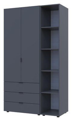 Комплект шаф "Гелар + Етажерка" 116х50х203 см. 2 ДСП, Графіт ДР-1732 фото