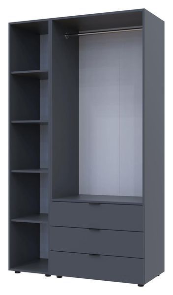 Комплект шаф "Гелар + Етажерка" 116х50х203 см. 2 ДСП, Графіт ДР-1732 фото