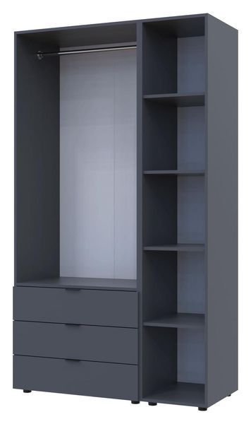 Комплект шаф "Гелар + Етажерка" 116х50х203 см. 2 ДСП, Графіт ДР-1732 фото