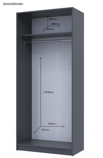 Комплект шкафов для одежды "Promo" 225х48х204 см. 2+3, Графит ДР-1800 фото