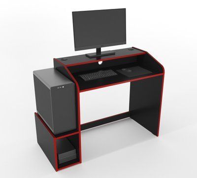 Геймерський стіл "Wakanda W1" 120х45х75 см. Чорний/Червоний ЗС-2293 фото