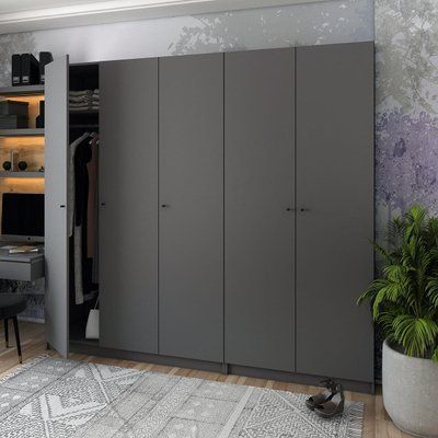 Комплект шкафов для одежды "Promo" 225х48х204 см. 2+3, Графит ДР-1800 фото