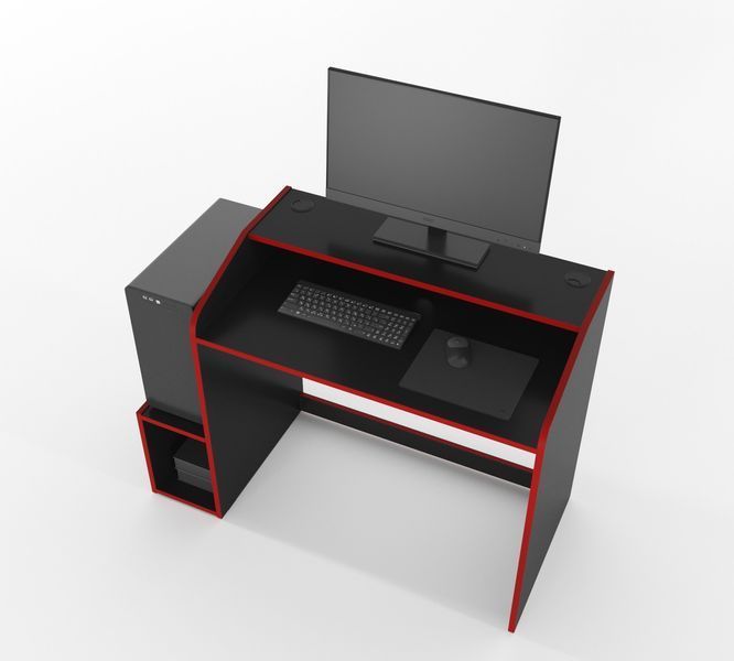 Геймерський стіл "Wakanda W1" 120х45х75 см. Чорний/Червоний ЗС-2293 фото