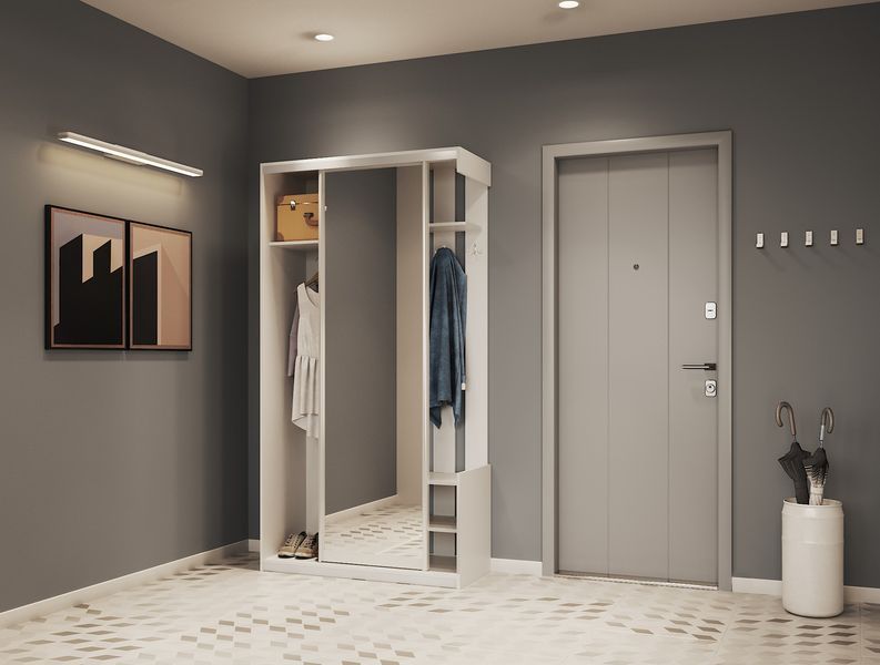 Передпокій "City One Door" 110х45х210 см. 1 дзеркало, Білий ДР-1820 фото