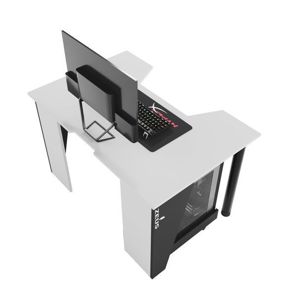 Геймерський стіл "GAMER-1" 120х80х75 см. Чорний/Білий ЗС-2220 фото